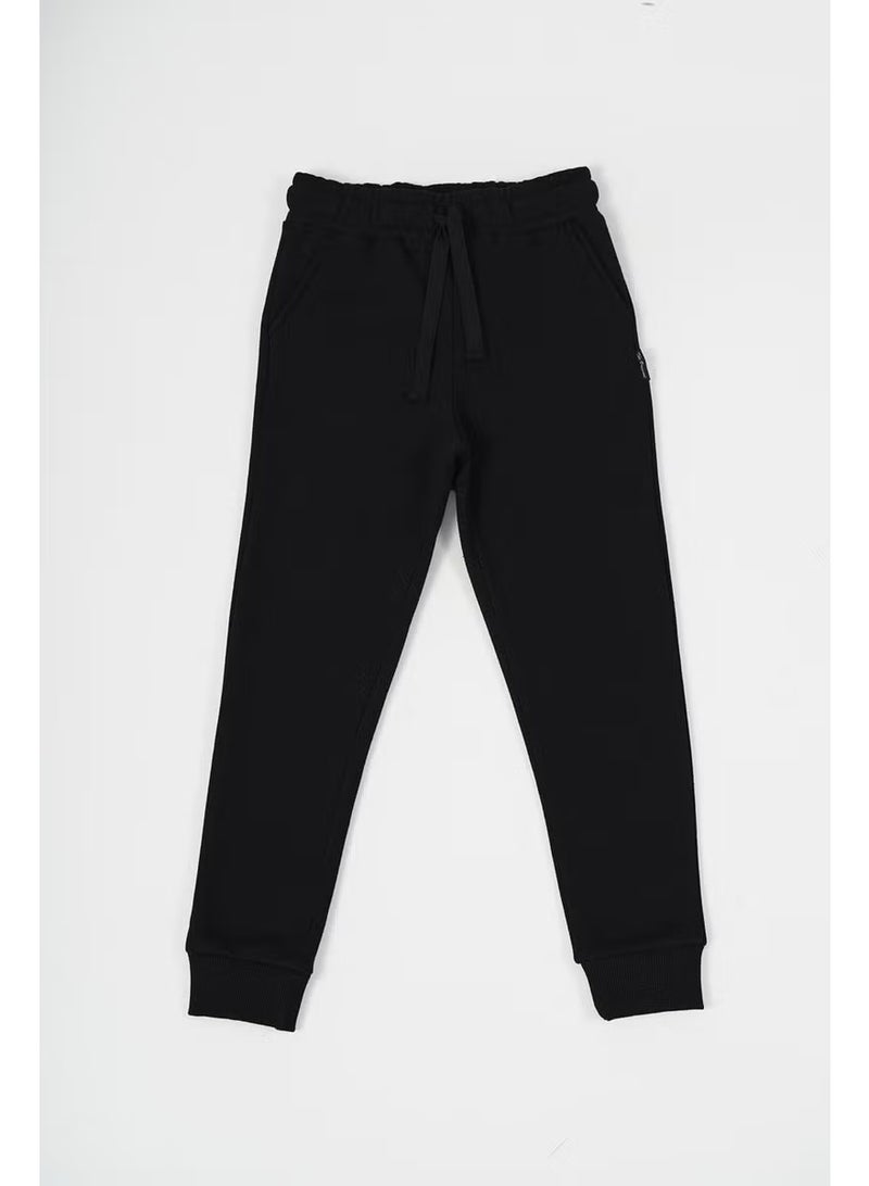 mmetalic Black-Navy-Anthracite Thick Cotton Elastic Waist and Leg Pocket 3-Pack Boys Tracksuit Bottoms - Image 2